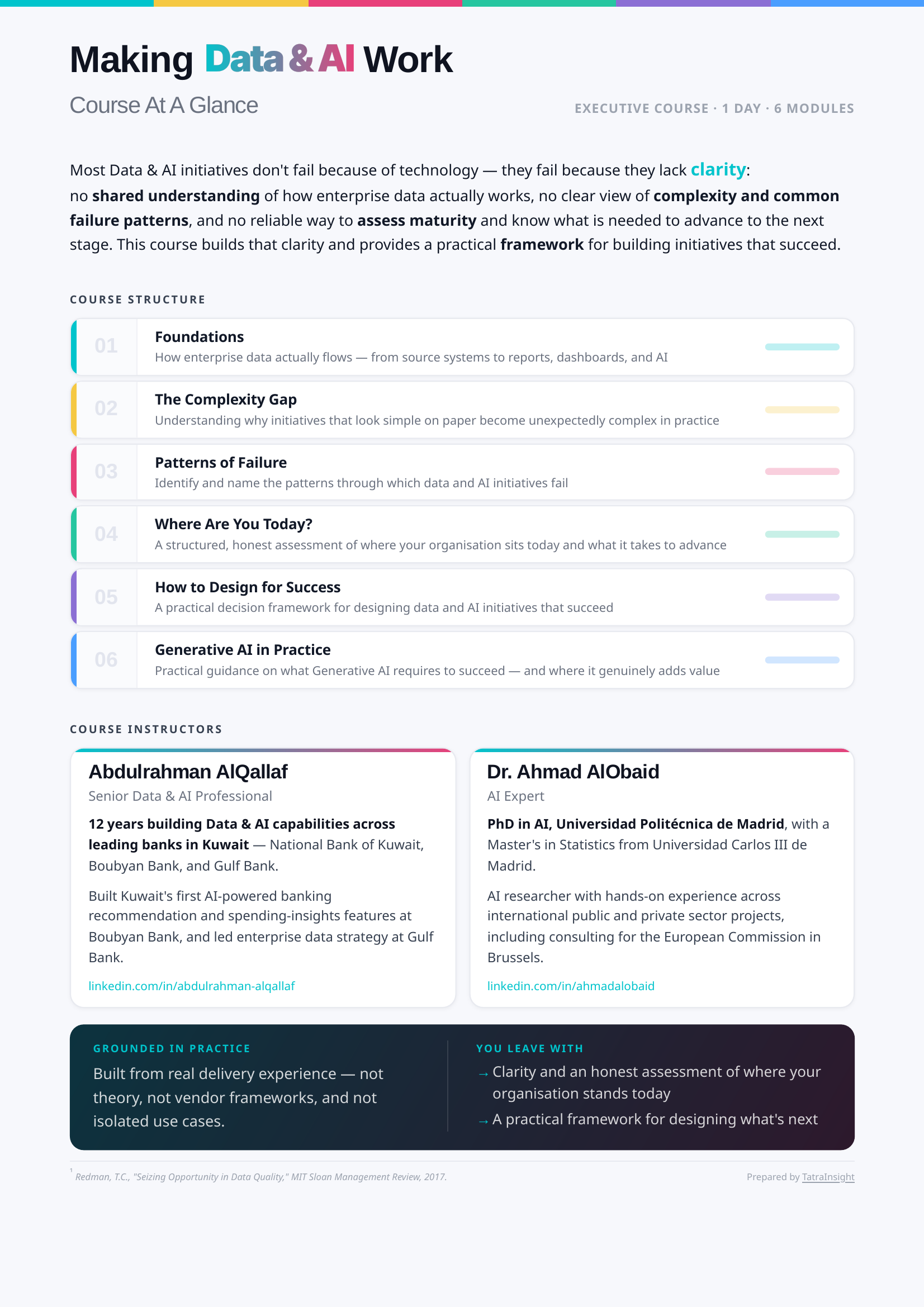 Making Data & AI Work - Course Overview page 2